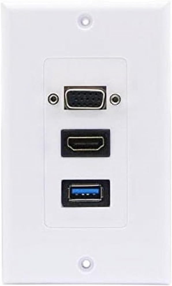 3*3 MATLE FACE PLATE  HDMI USB VGA AUDIO WITH PIGTAIL  